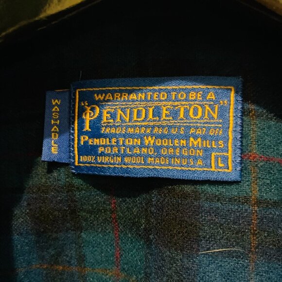 Vintage Pendleton Wool Plaid Flannel Button Work Chore Shirt Heavy Chamois Work - Picture 5 of 10